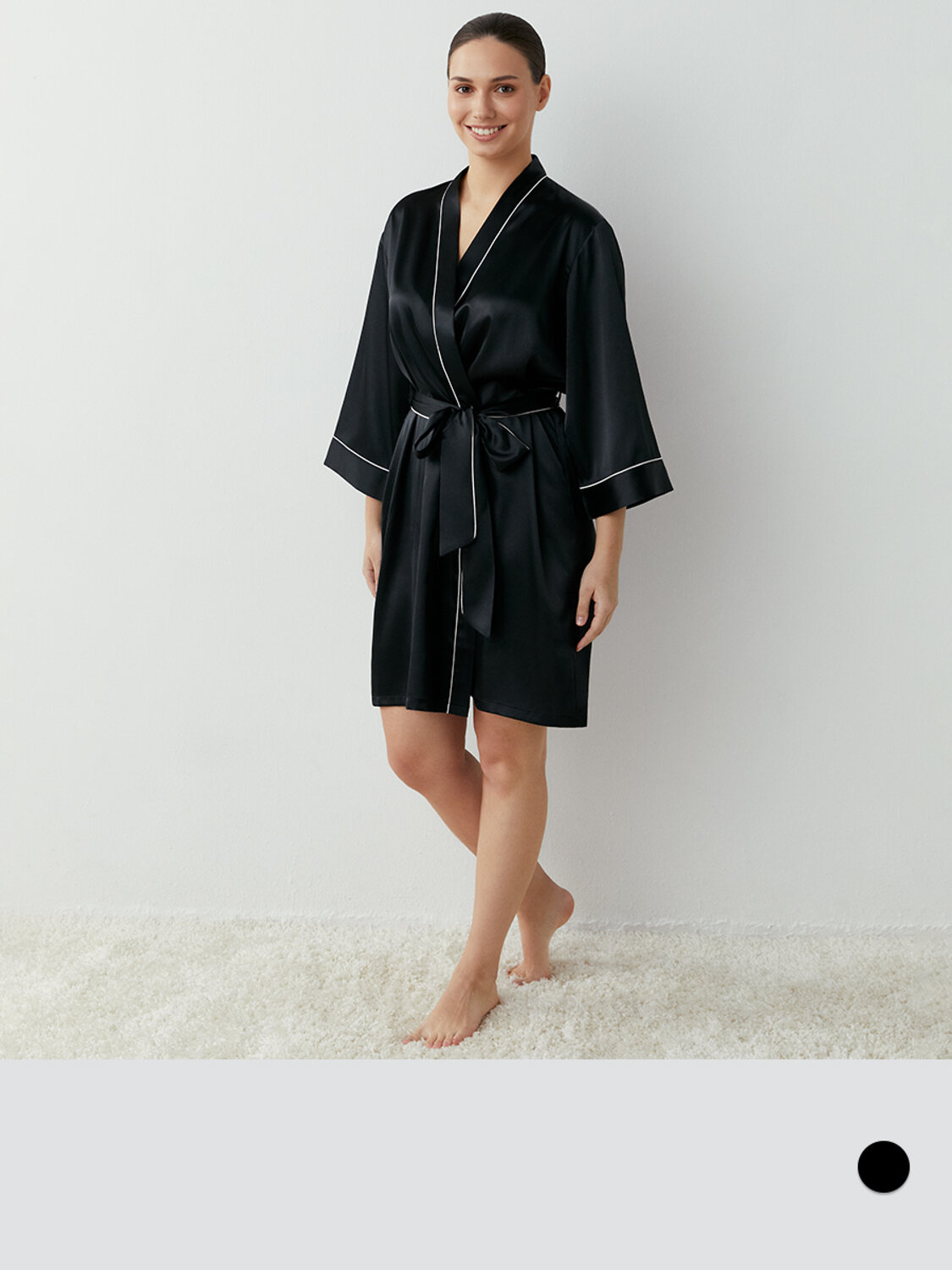 ст. цена2333руб.! Omsa Халат OmD 0411D LOVE Халат женский (с запахом), PLNero (Черный)