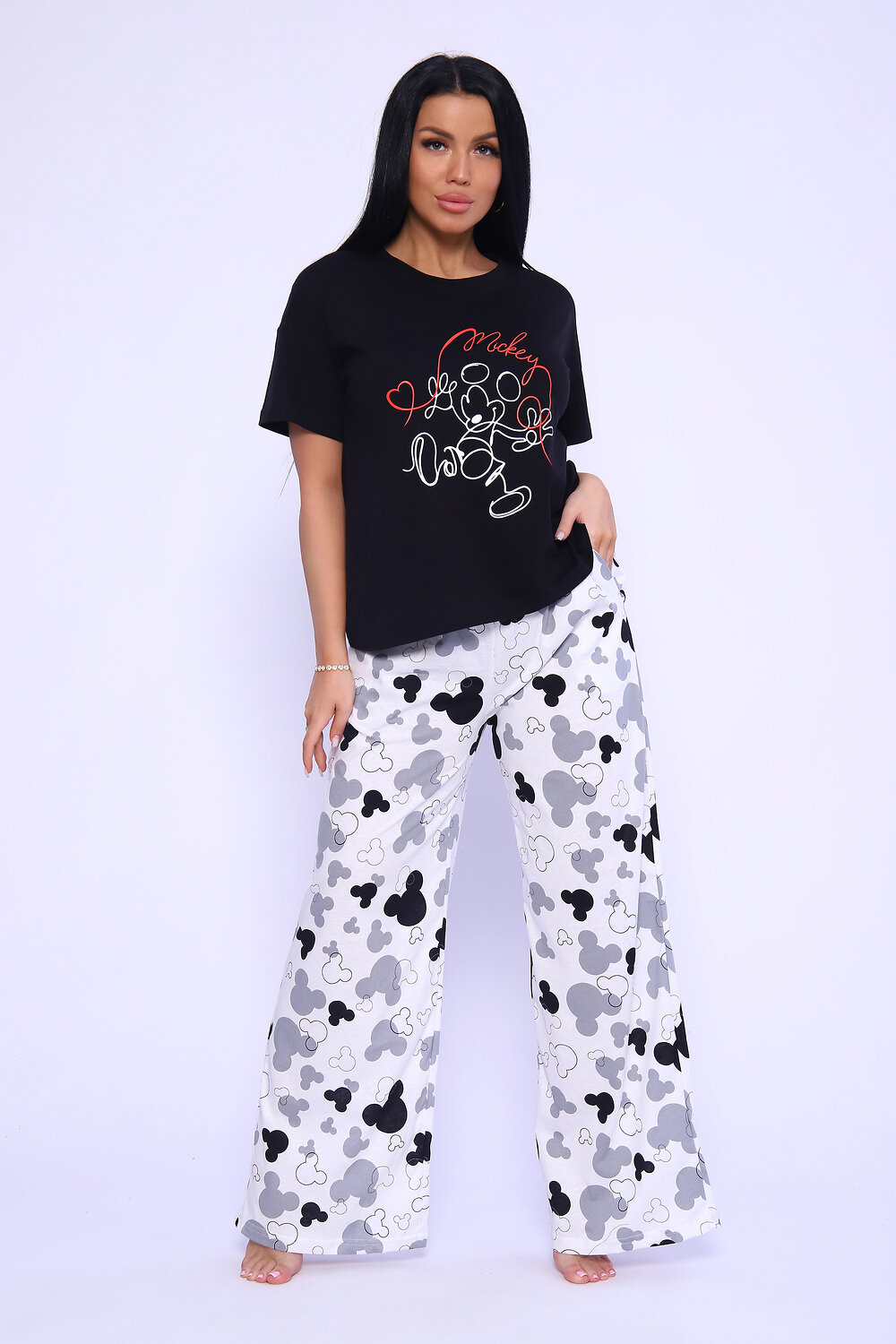 ст. цена1410руб.! Натали Костюм 71098черно-белый