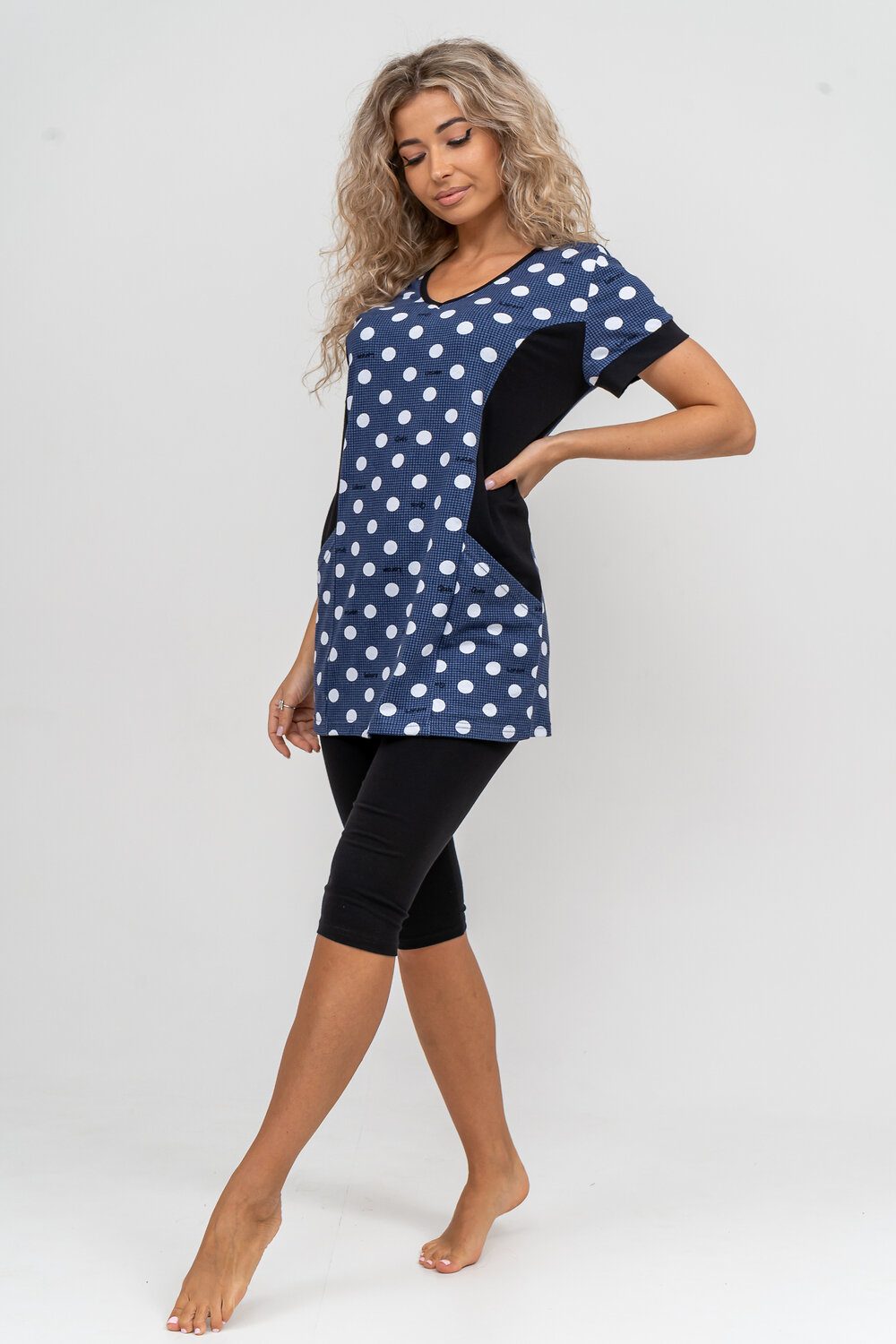 ст. цена1140руб.! Натали Костюм 36825синий горох