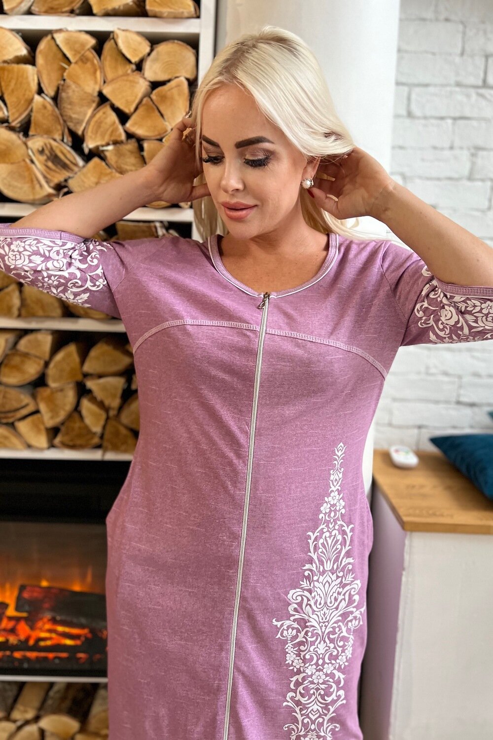 ст. цена912руб.! Натали Халат 8165сиреневый