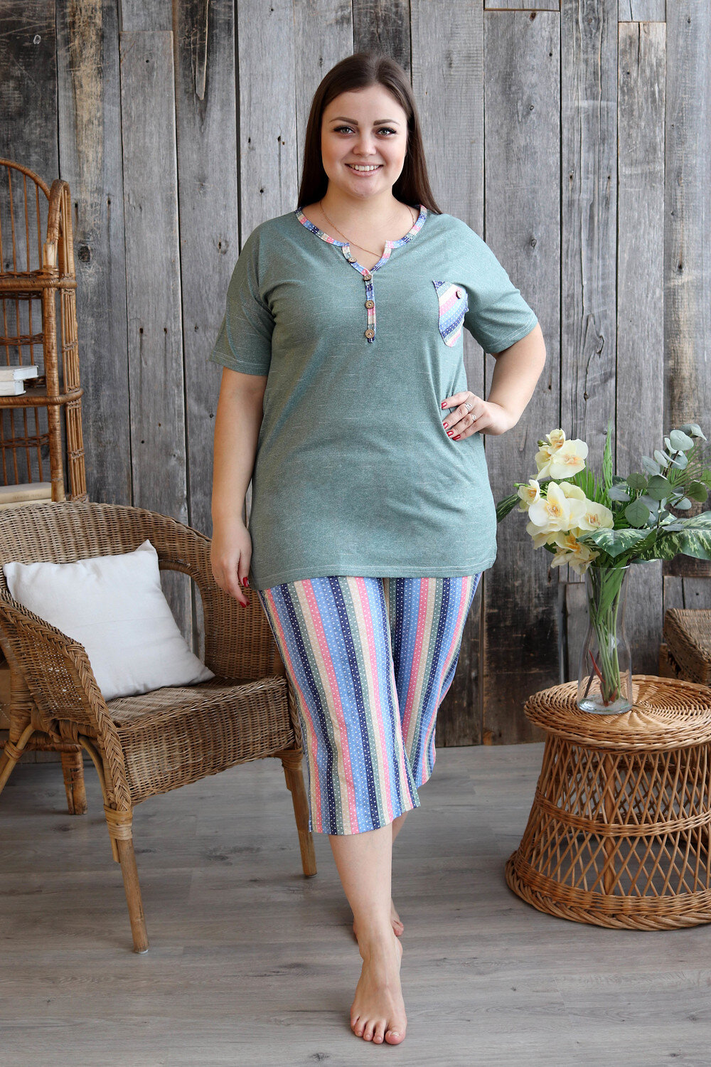 ст. цена1020руб.! Натали Костюм 9107олива