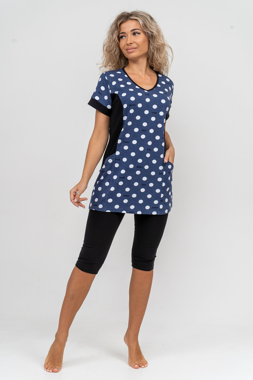 ст. цена1140руб.! Натали Костюм 36825синий горох