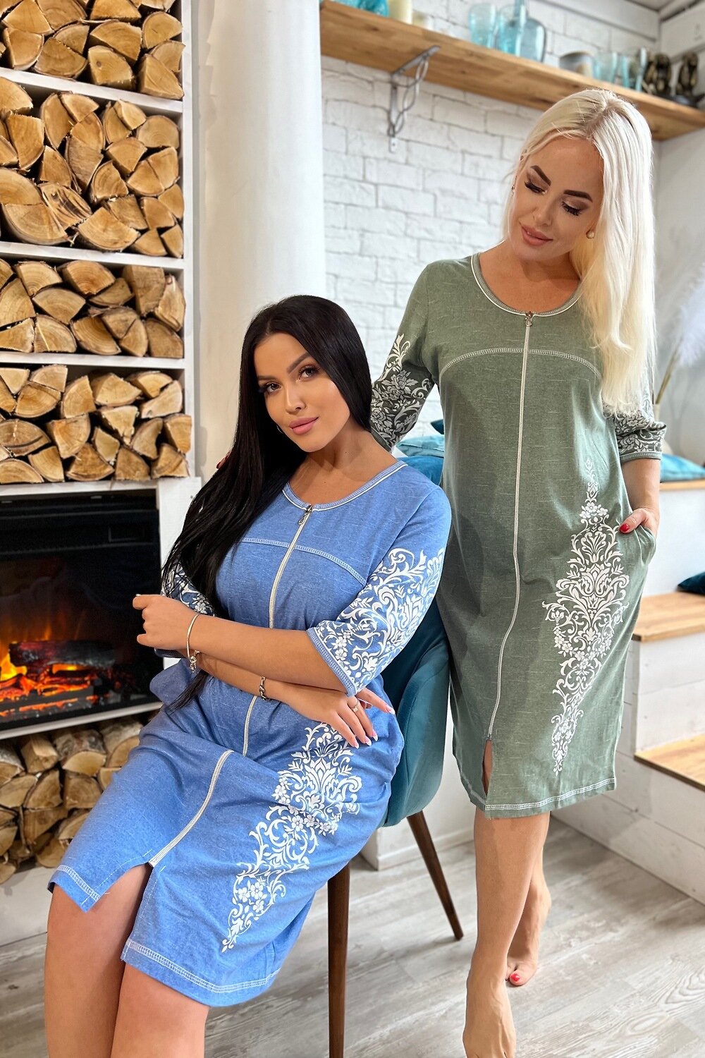 ст. цена912руб.! Натали Халат 8165джинс