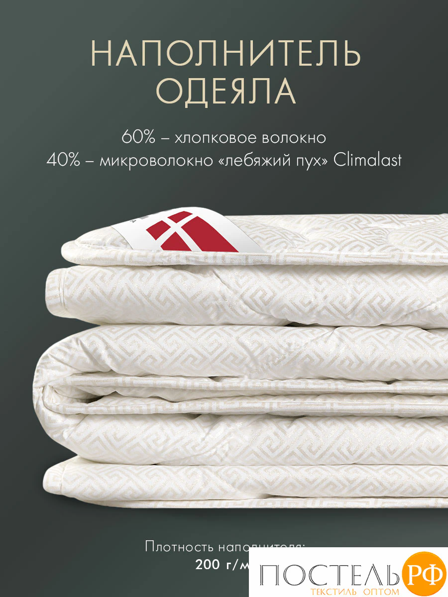 DOME ДЕМЕТРА Одеяло 172х205, 1пр., см.хлопок/хлопок/микровол., 200 г/м2