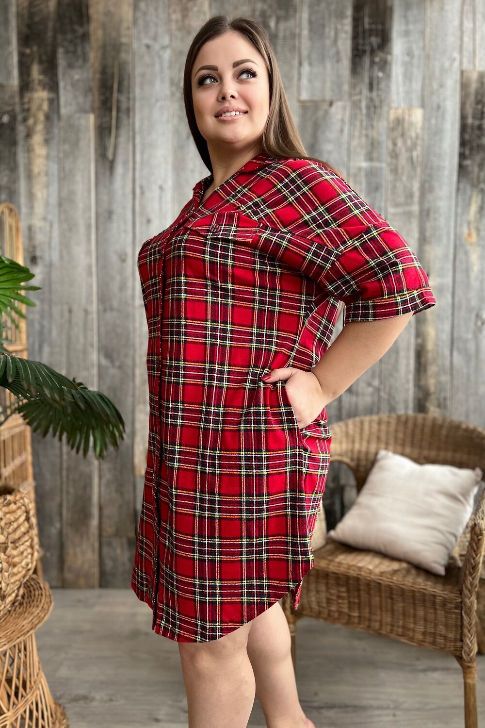 ст. цена757руб.! Натали Халат 8219красная клетка