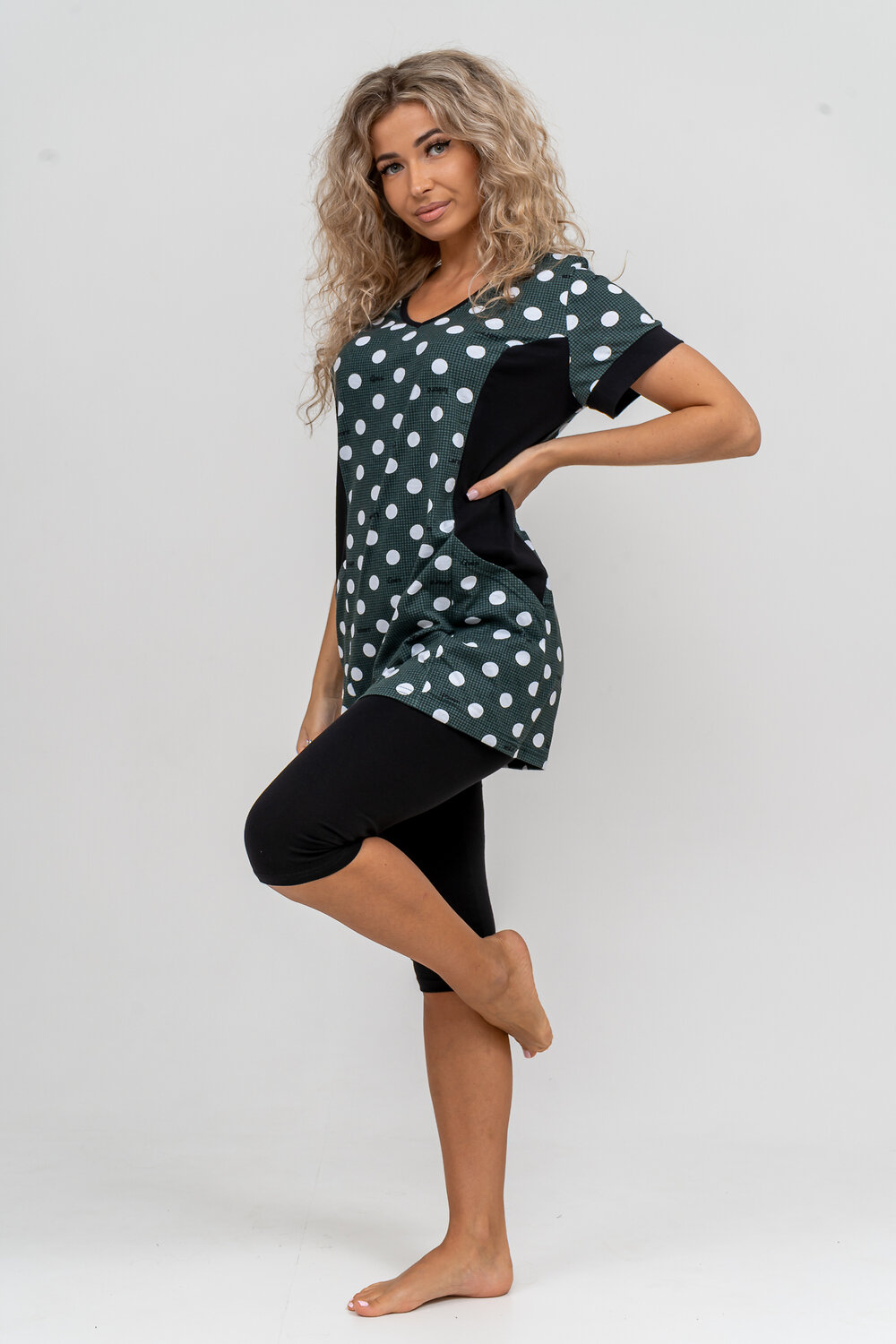 ст. цена1140руб.! Натали Костюм 36825зеленый горох