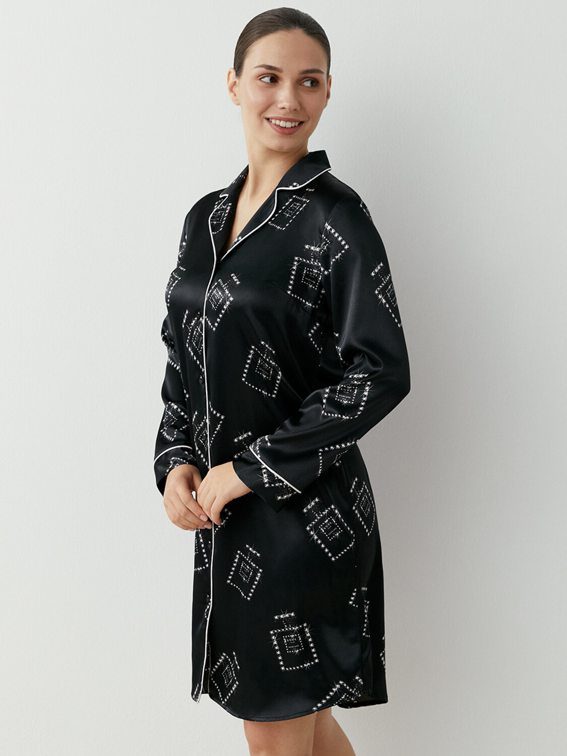 ст. цена2000руб.! Omsa Рубашка OmD 0412D LOVE Рубашка пижамная удлиненная принт. жен, PL