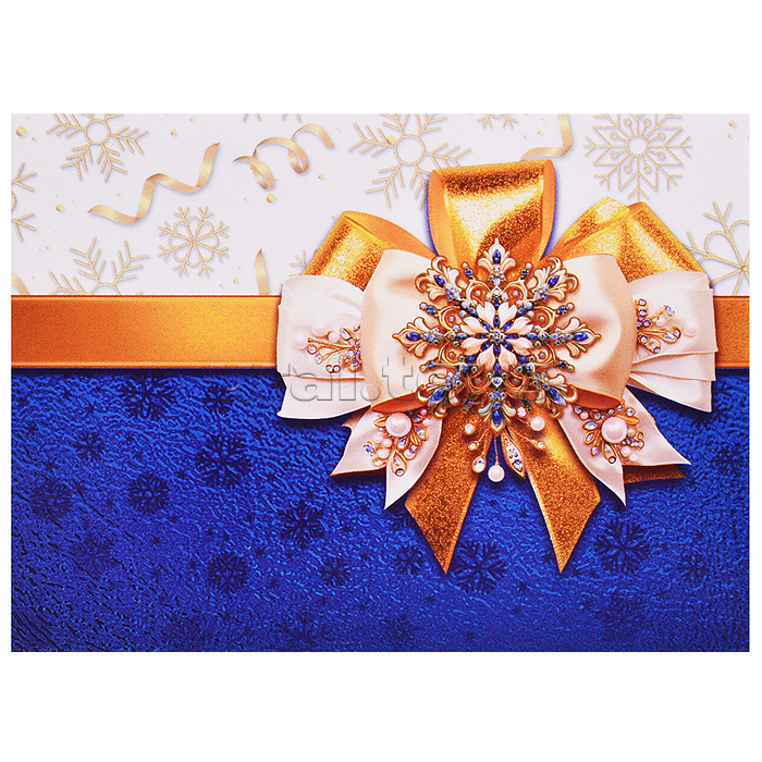 Конверт для подарочного сертификата без надписи (бант на синем)