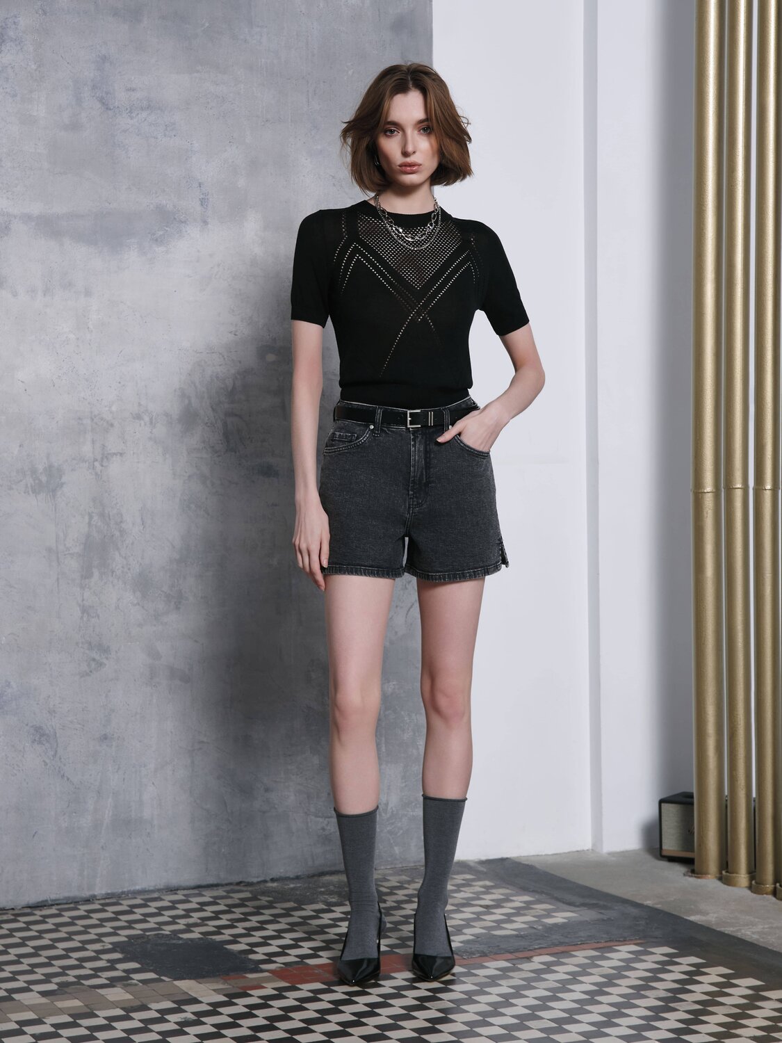 Ст.цена 3060р. Conte elegant Шорты CON-653 washed black 509468