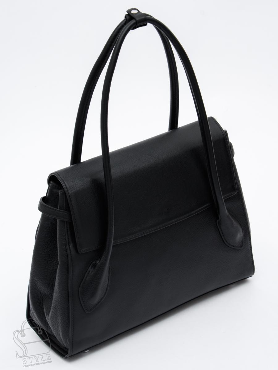 Сумка женская кожаная 2424Y black Polina&Eiterou