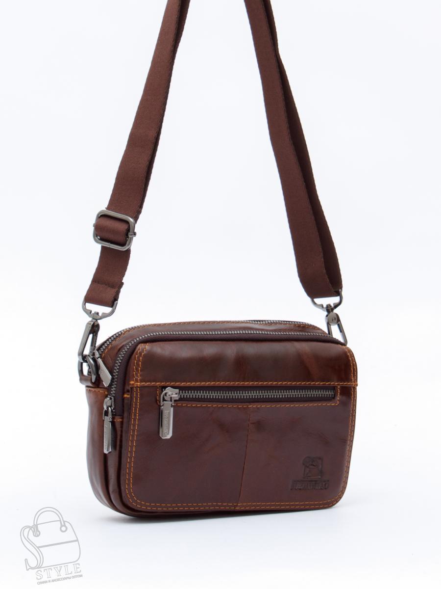 Сумка мужская кожаная 8615S brown Fuxhiniao