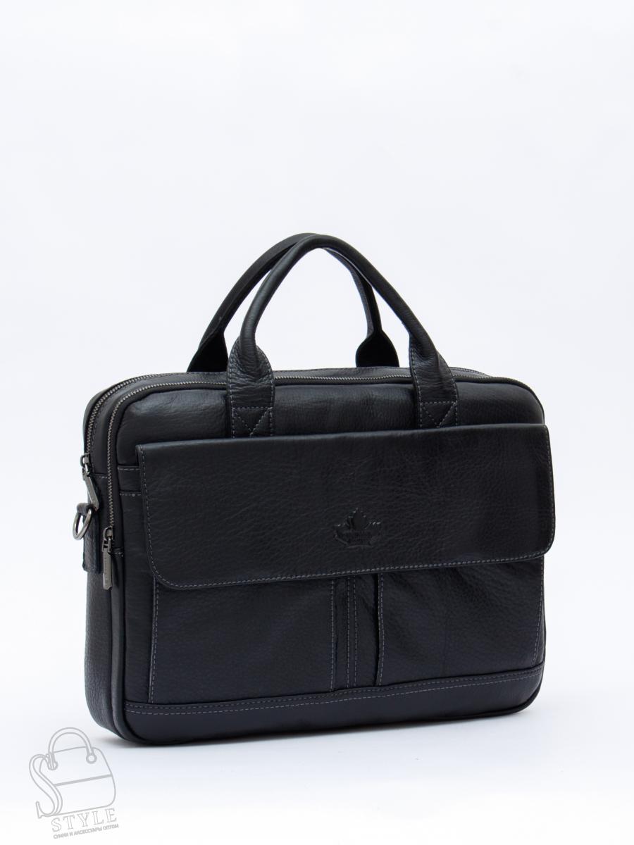 Портфель мужской кожаный 0883Z black Zinimsk