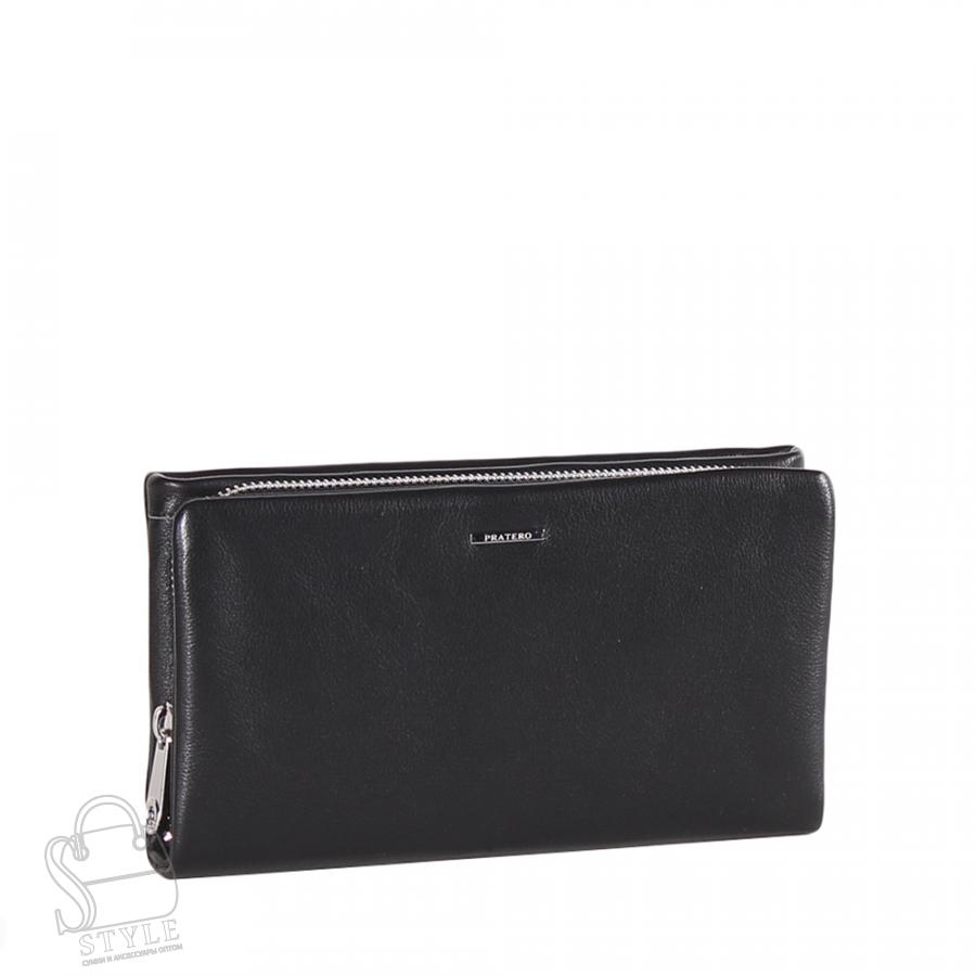 Клатч мужской кожаный 20934 black Pratero