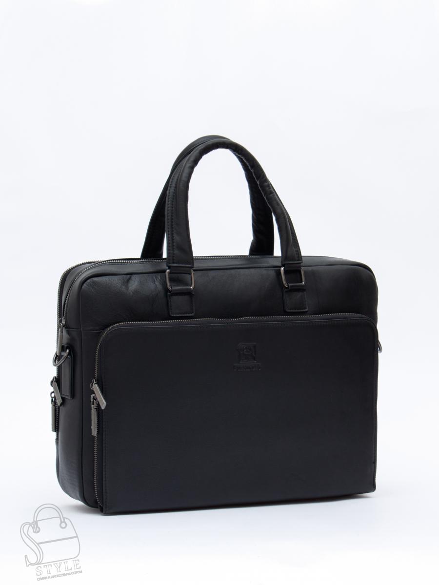 Портфель мужской кожаный 68001 black Fuzhiniao