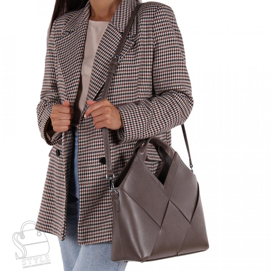 Сумка женская кожаная 6606VG gray Vitelli Grassi