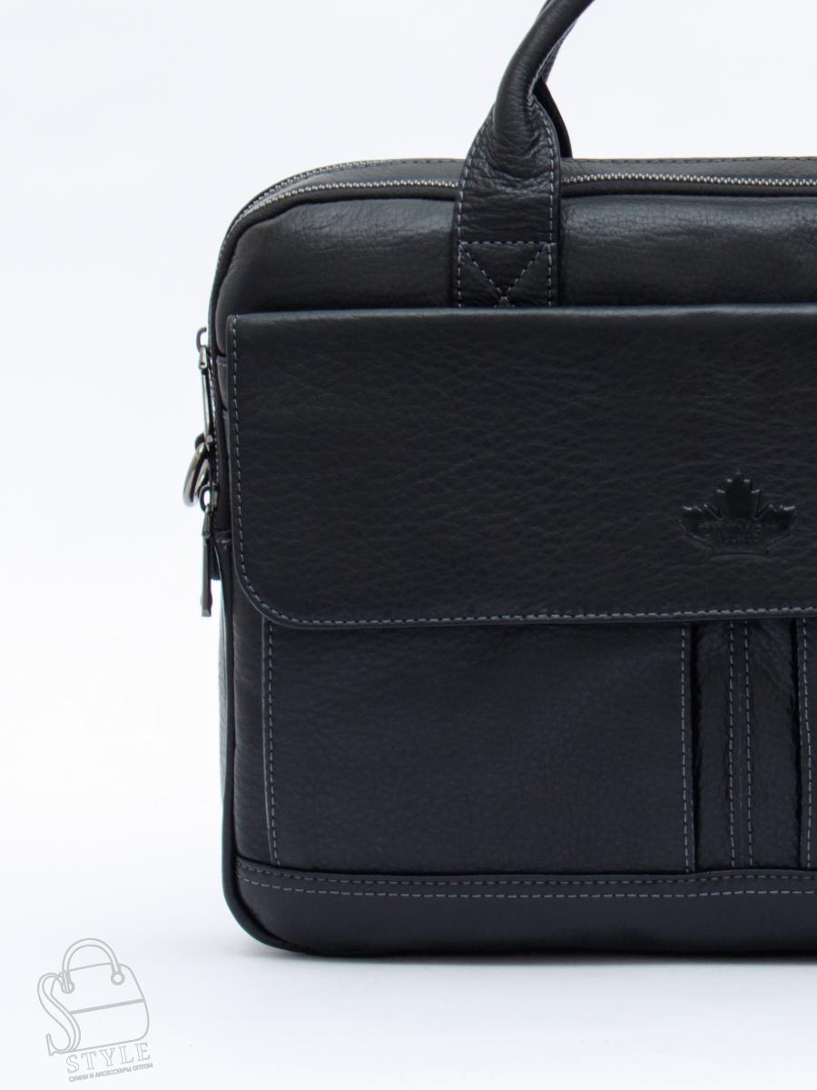 Портфель мужской кожаный 0883Z black Zinimsk