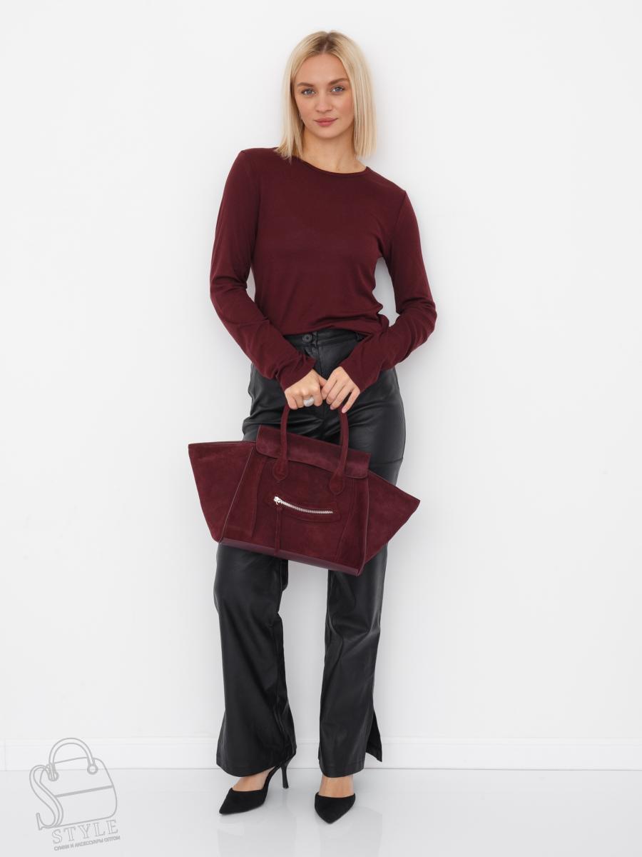 Сумка женская кожаная 999027NN wine red Natale Navetta