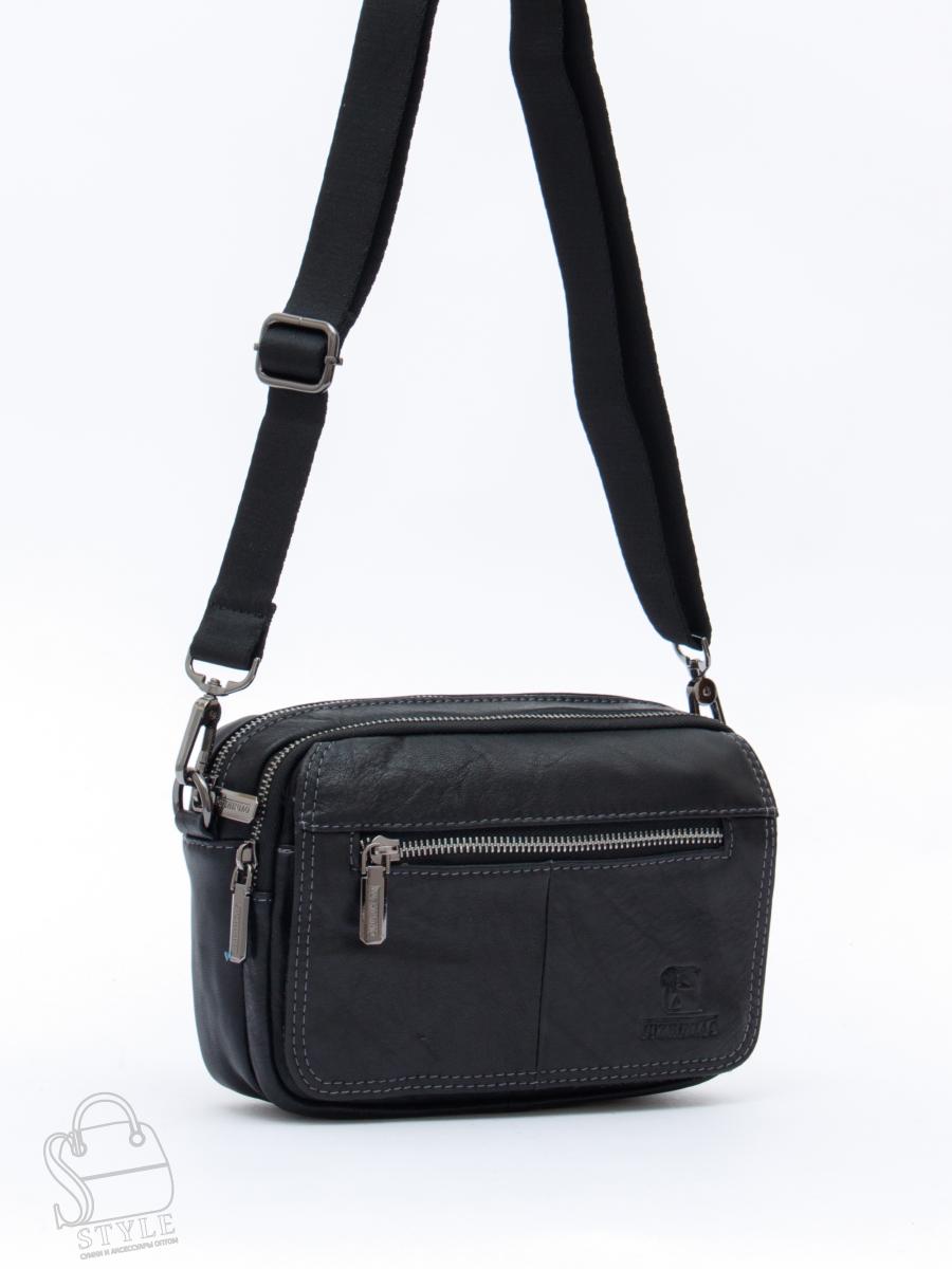 Сумка мужская кожаная 8615S black Fuzhiniao