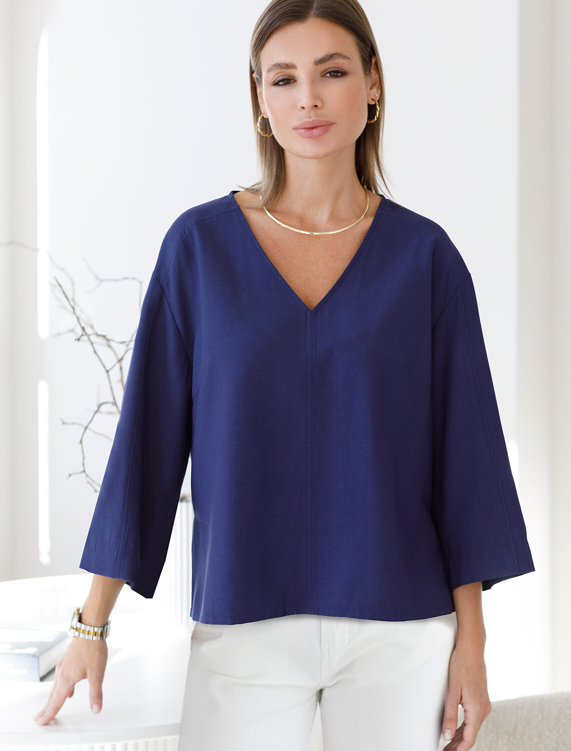 ст. цена1790руб.! VILATTE Блузка D29.240дымчатый синий