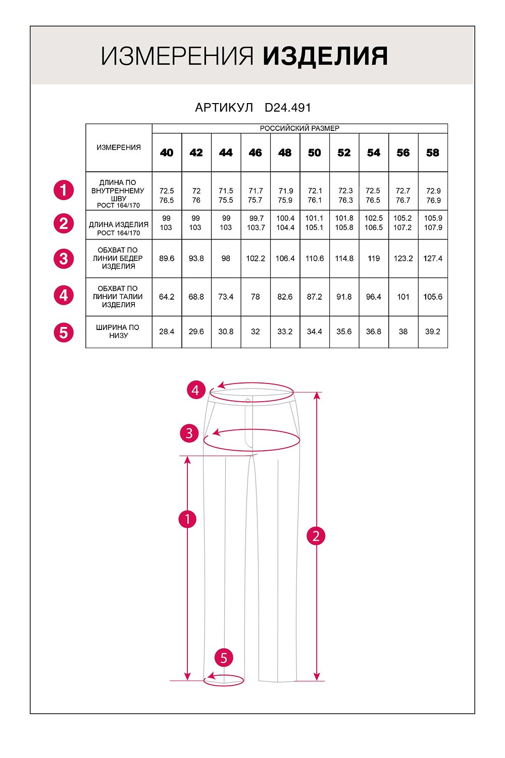ст. цена2390руб.! VILATTE Брюки D24.491бежевый