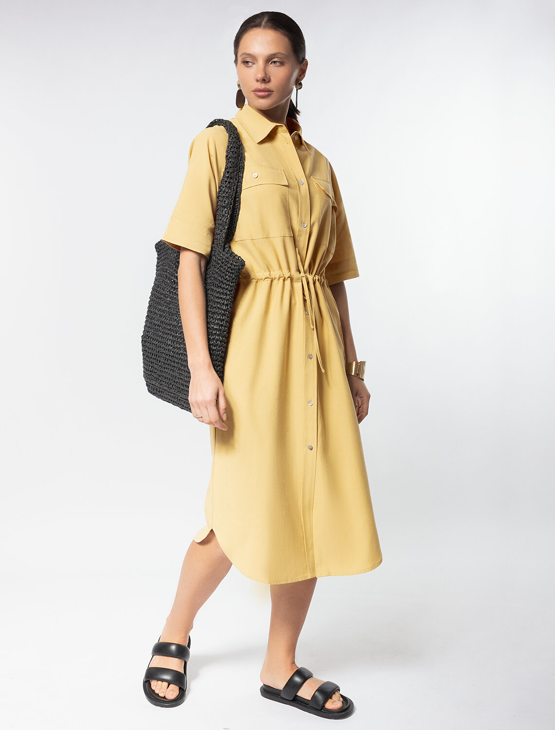 ст. цена3490руб.! VILATTE Платье D22.209св. медовый