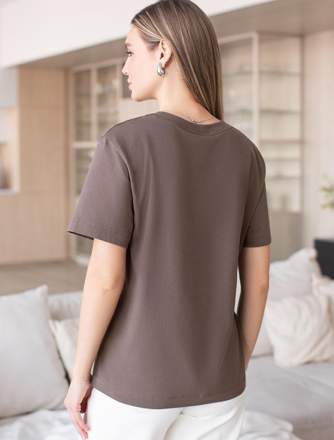 ст. цена1490руб.! VILATTE Футболка D49.983кофе_be different