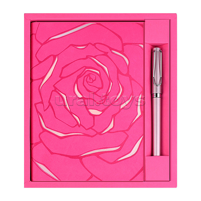 Ежедневник недатированный+ручка шариковая Escalada, А5, 120 л., Виннер розовый