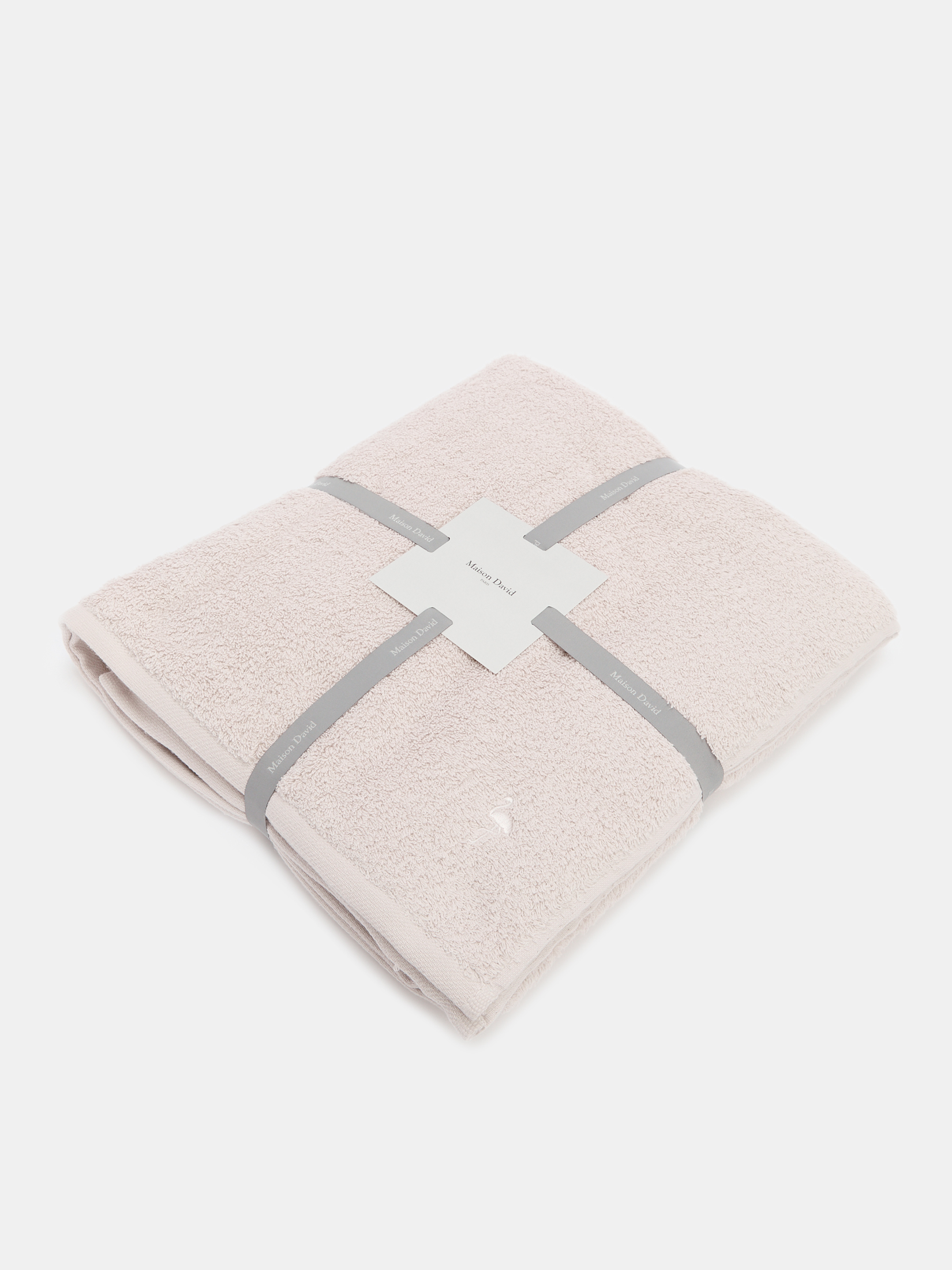 Махровое банное полотенце 100x150 MAISON DAVID 4285181, розово-серый