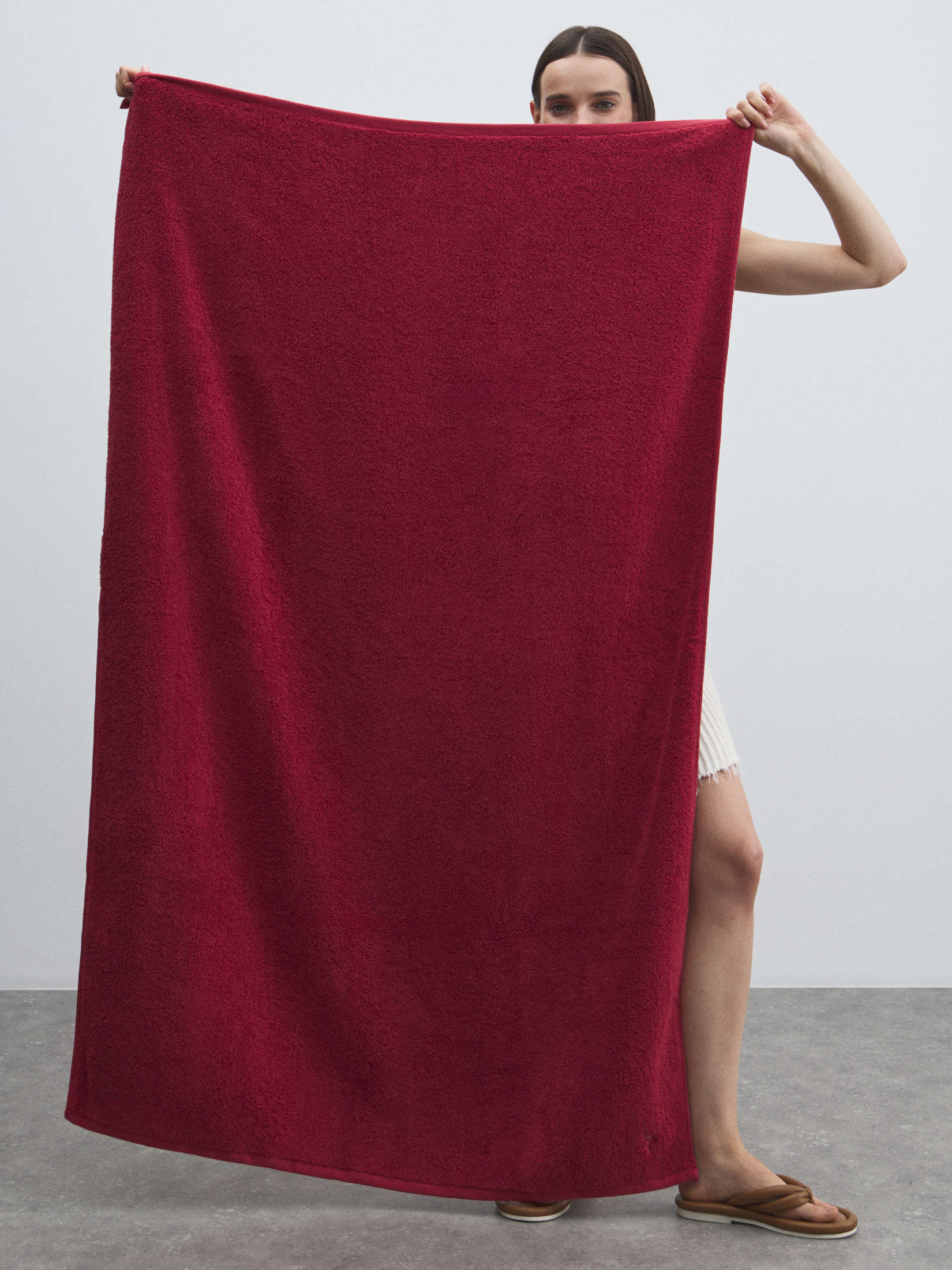 Махровое банное полотенце 100x150 MAISON DAVID 4692316, красный