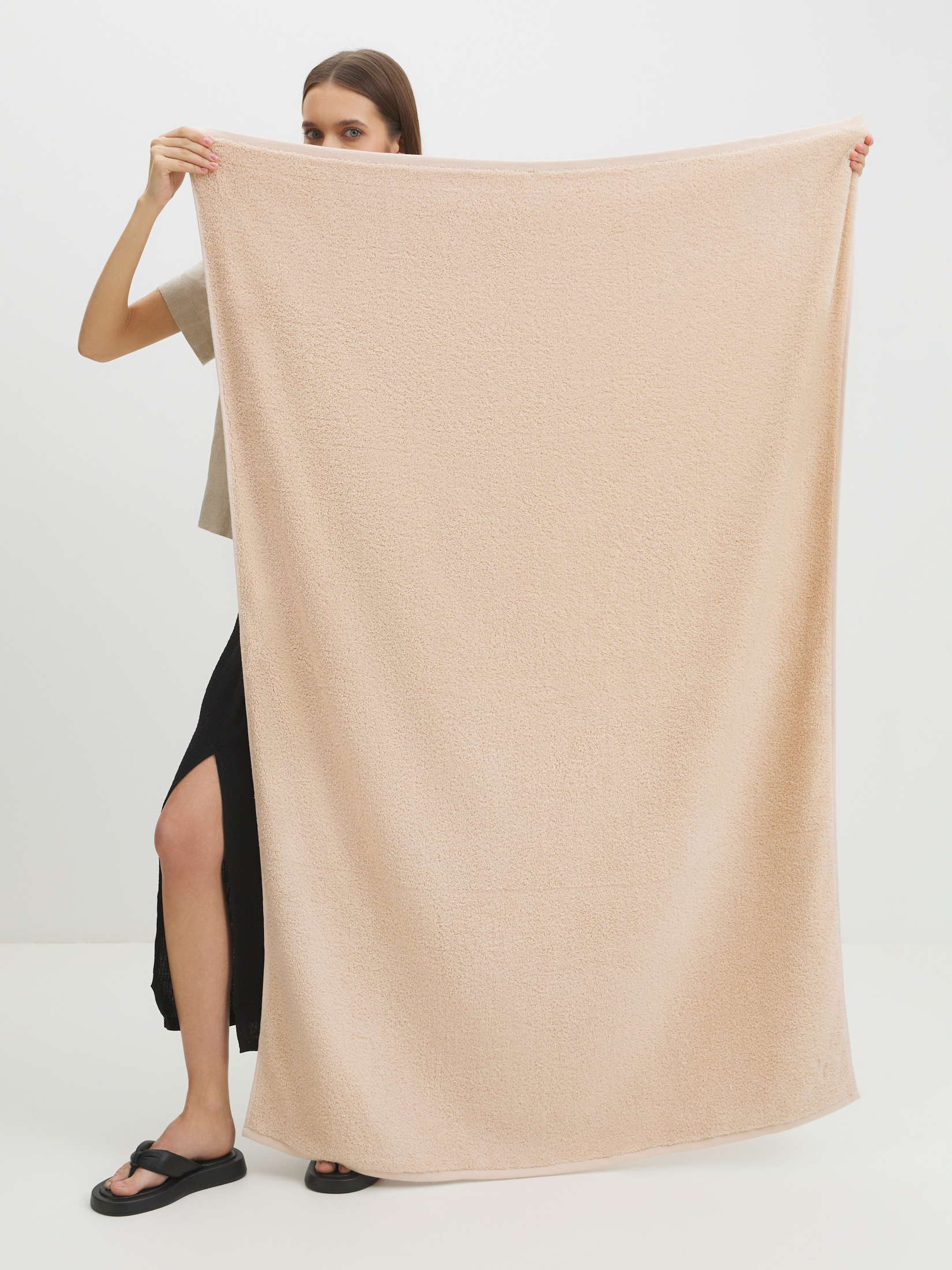 Махровое банное полотенце 100x150 MAISON DAVID 4285149, светло-бежевый