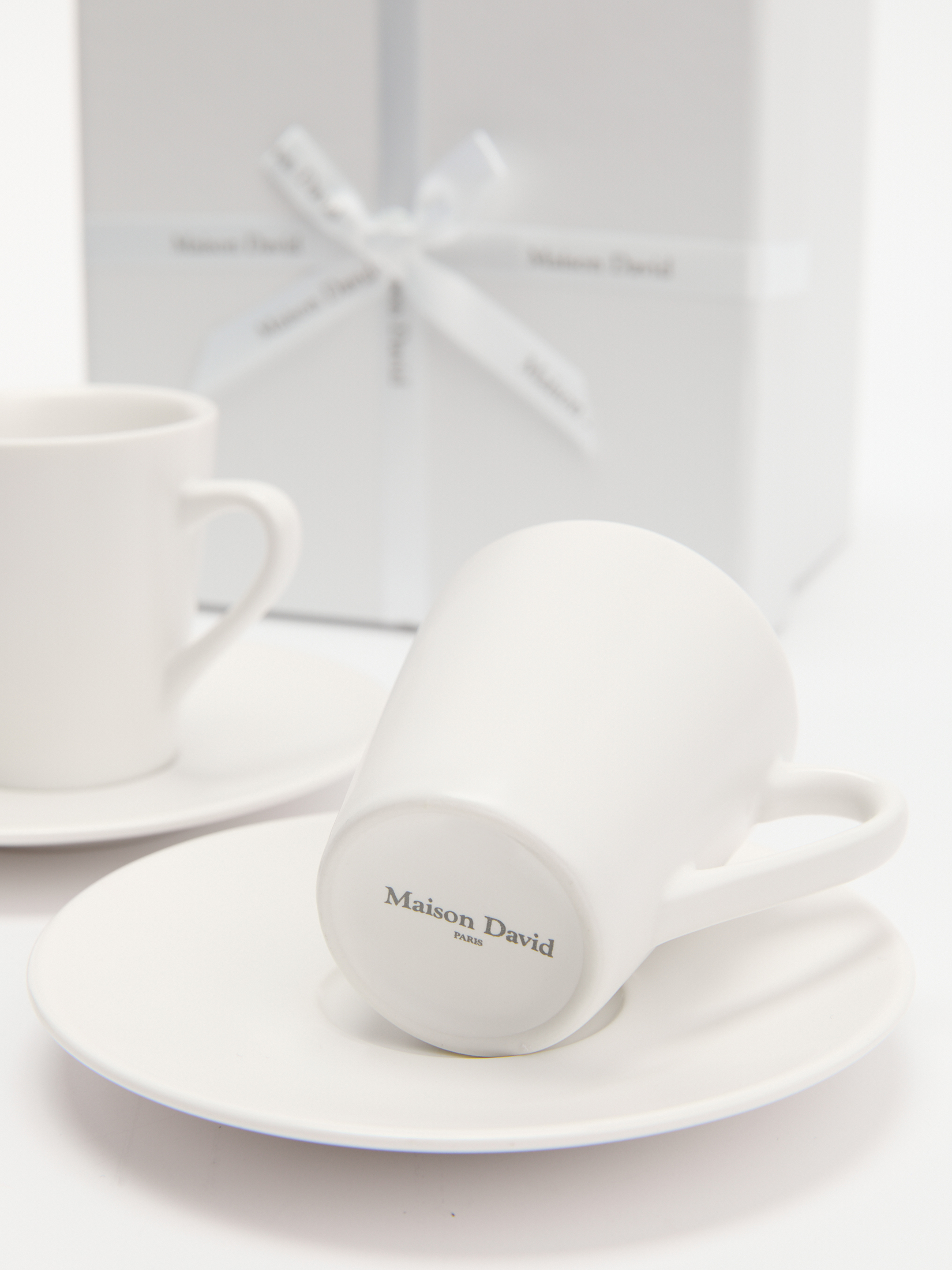 Кофейный набор на 2 персоны 75 ml (матовая керамика) MAISON DAVID 4122518, белый