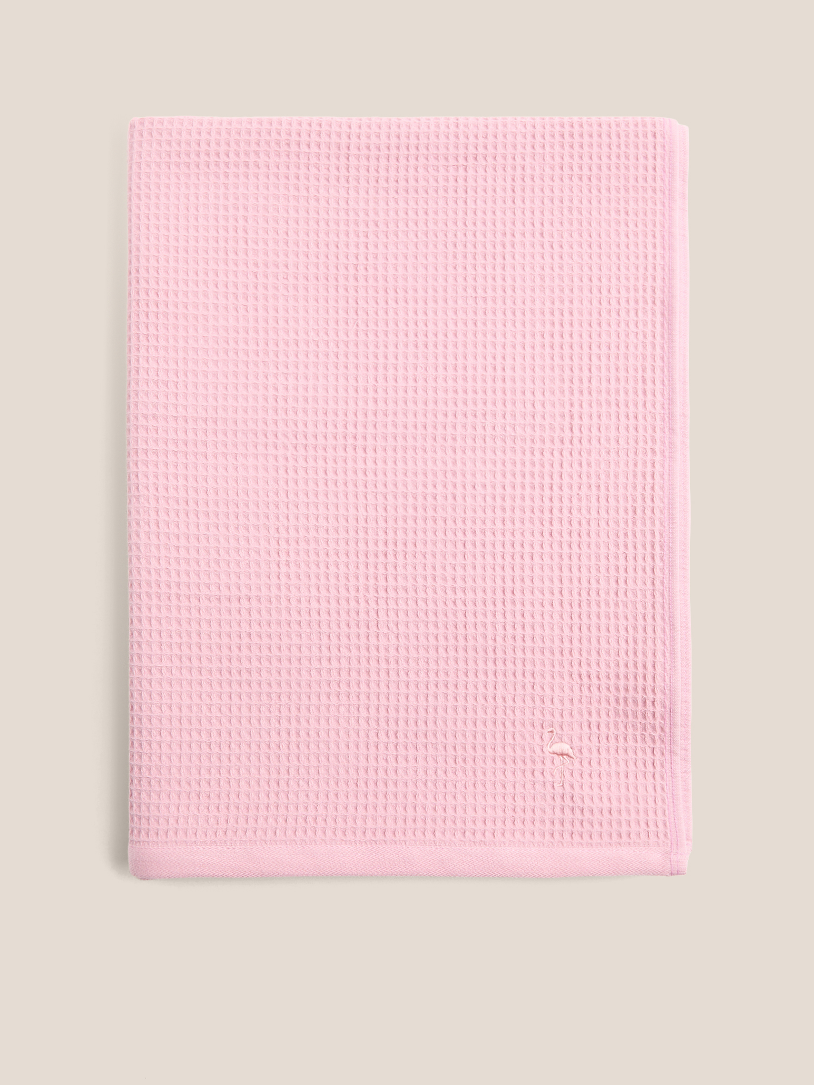 Вафельное банное полотенце 100x180 MAISON DAVID 4690536, пыльно-розовый