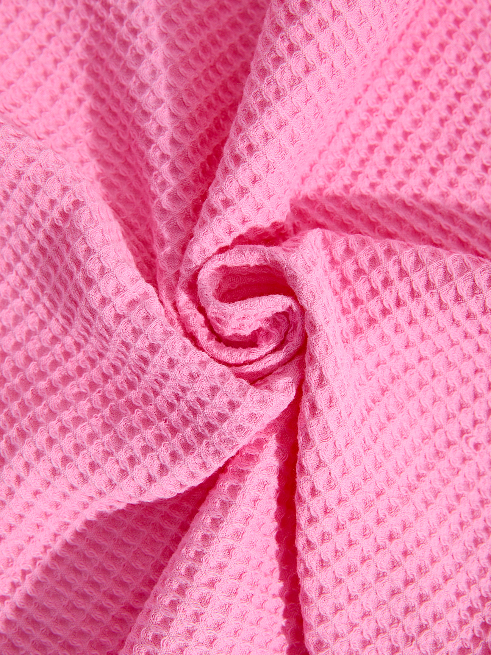 Вафельное полотенце для лица и рук 50x100 MAISON DAVID 4690021, ярко-розовый