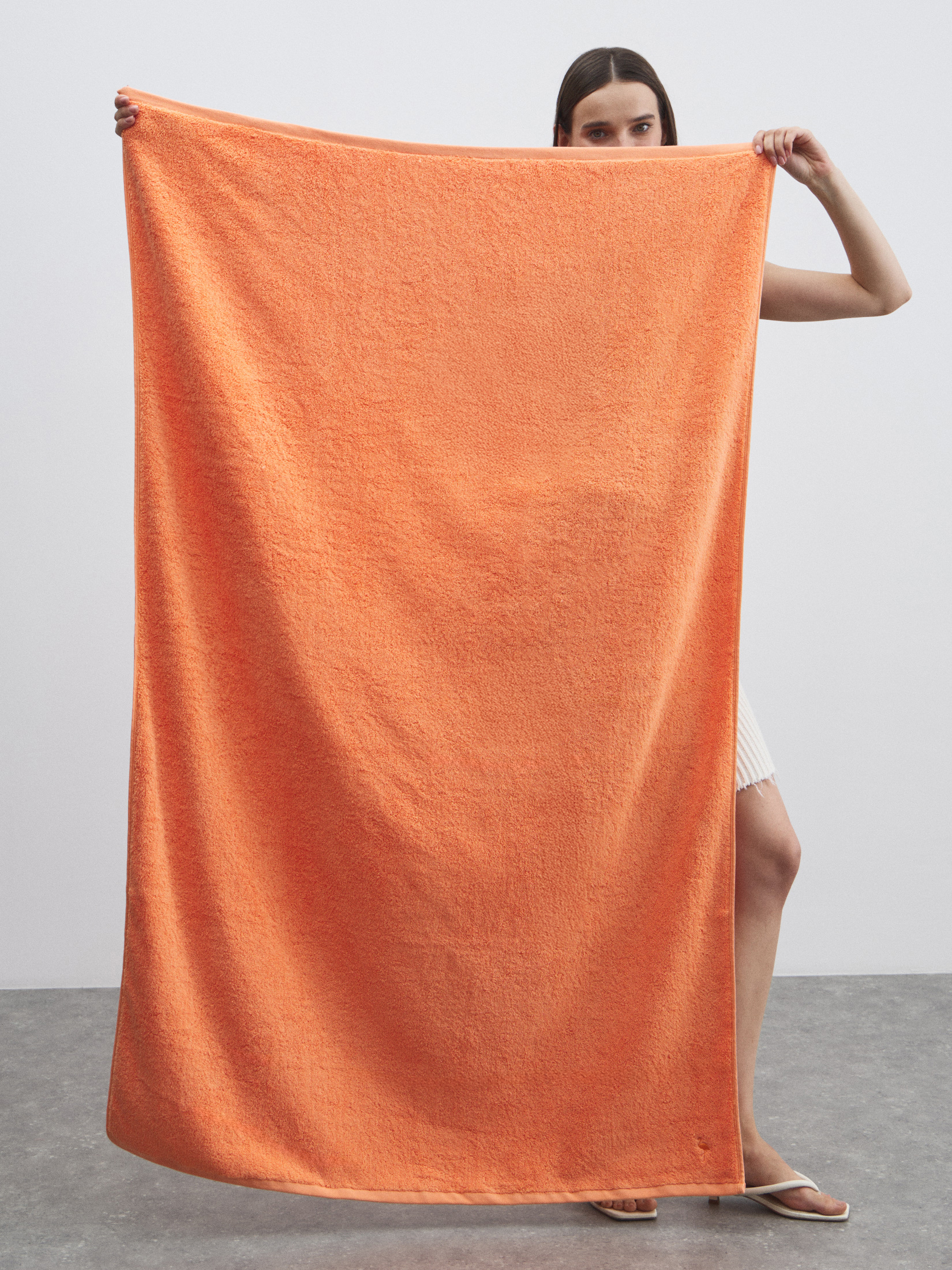 Махровое банное полотенце 100x150 MAISON DAVID 4692326, ярко-оранжевый