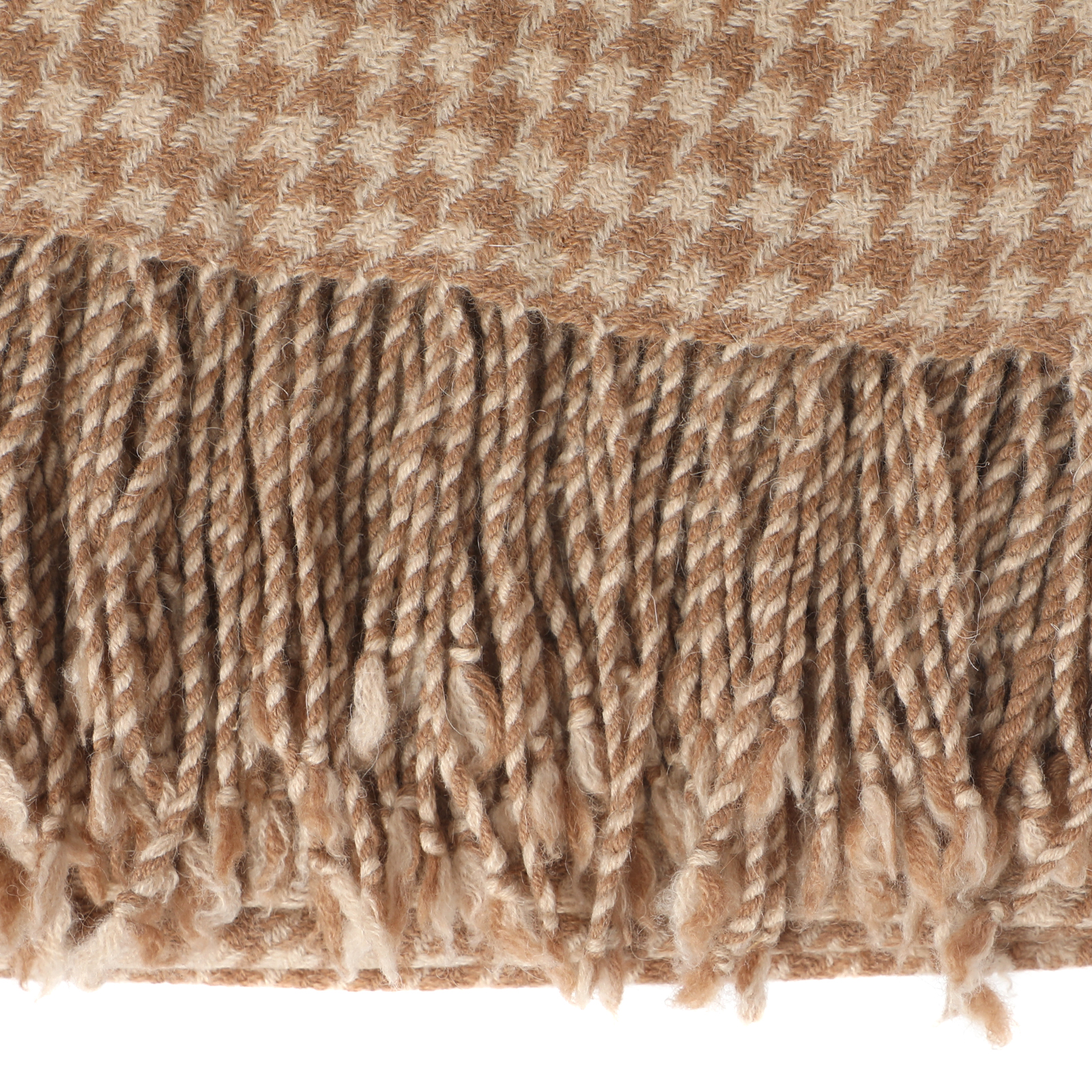 Плед 1.3x1.7м MAISON DAVID Camel hair houndstooth blanket 3297028, бежевый