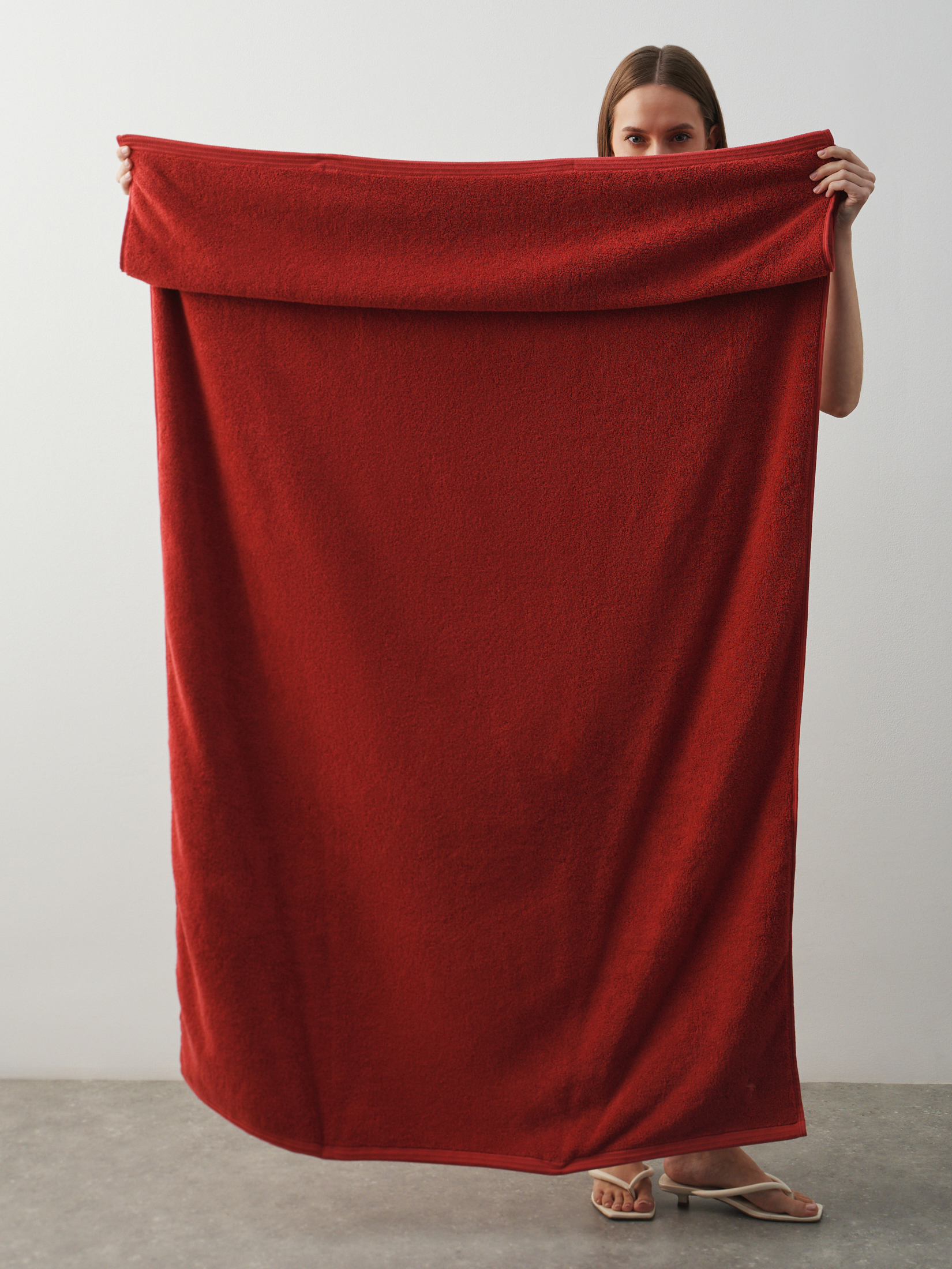 Махровое полотенце-покрывало 100x180 MAISON DAVID 4691327, красный