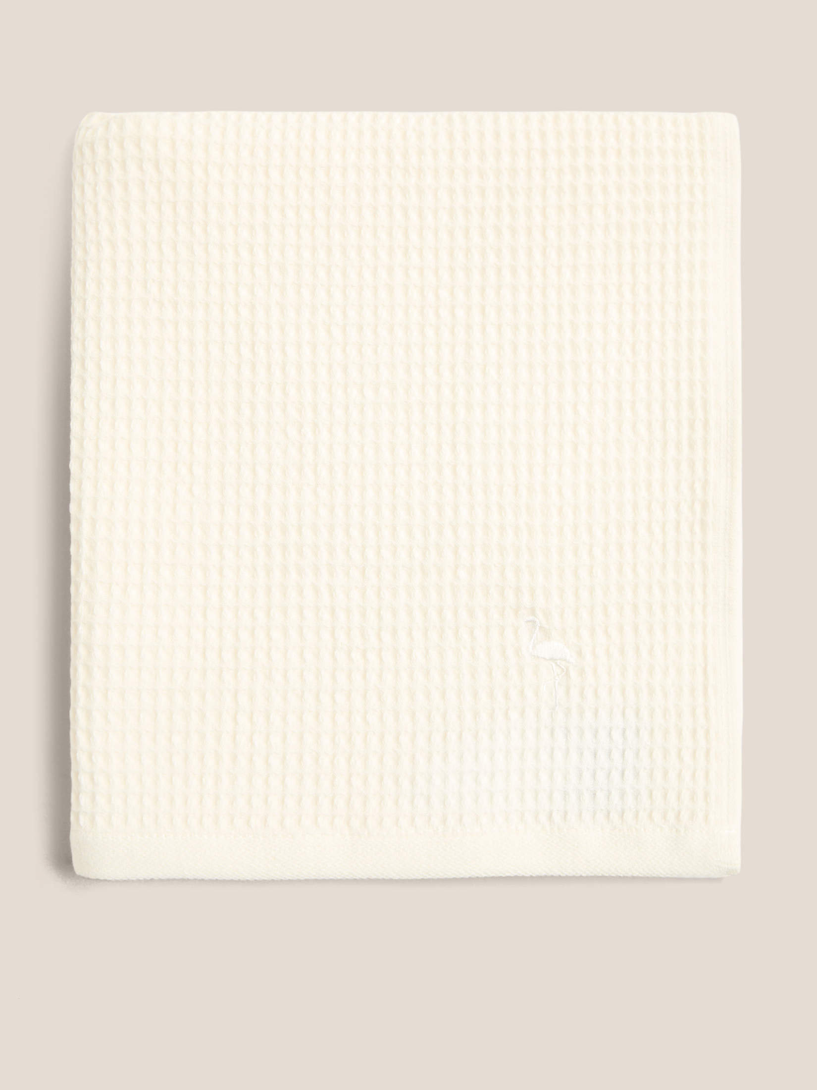 Вафельное полотенце для лица и рук 50x100 MAISON DAVID 4690015, молочно-белый