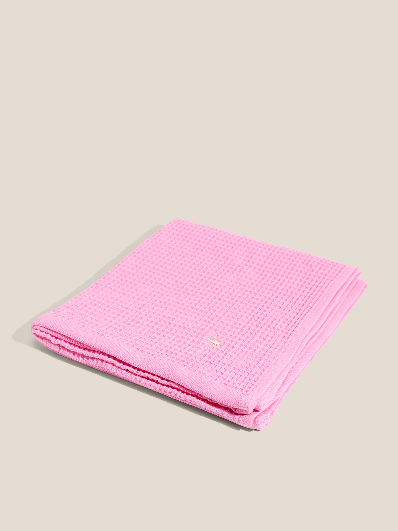 Вафельное полотенце для лица и рук 50x100 MAISON DAVID 4690021, ярко-розовый