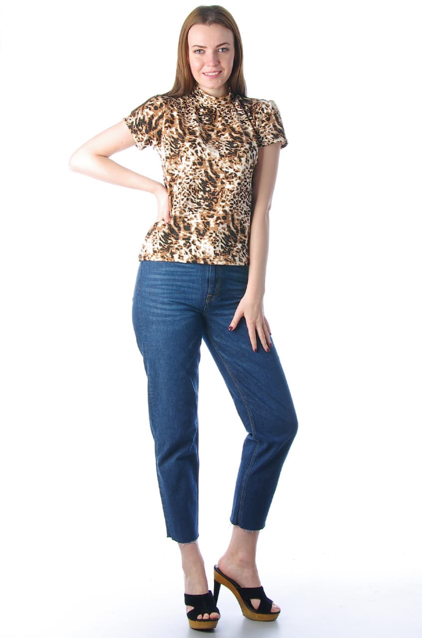 Американка цветная, вискоза (леопардовый)