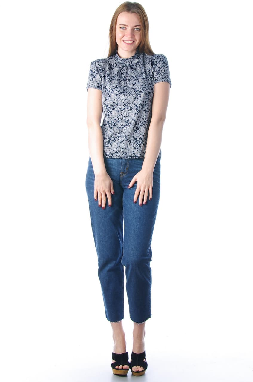 Американка цветная, вискоза (синий)