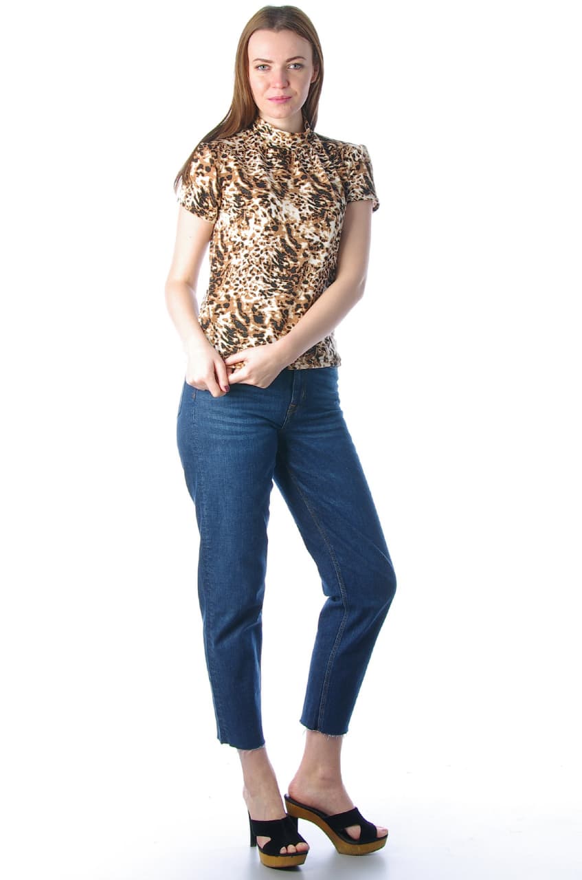 Американка цветная, вискоза (леопардовый)