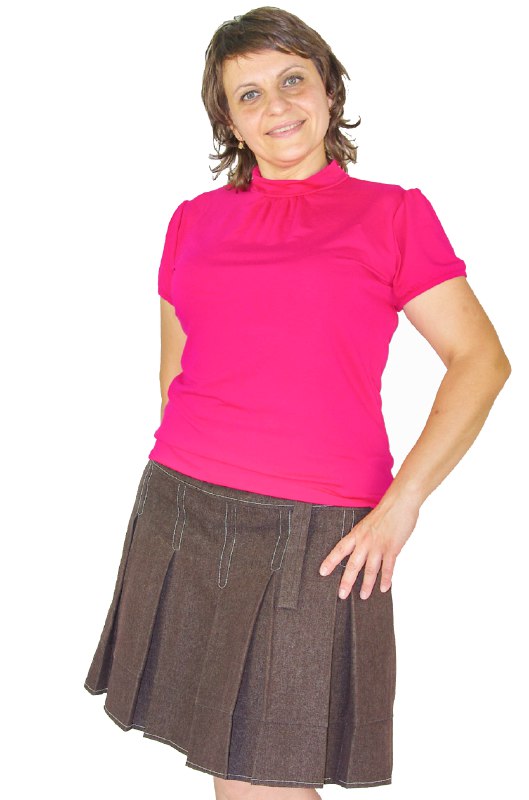 Американка однотонная, короткий рукав (фуксия)