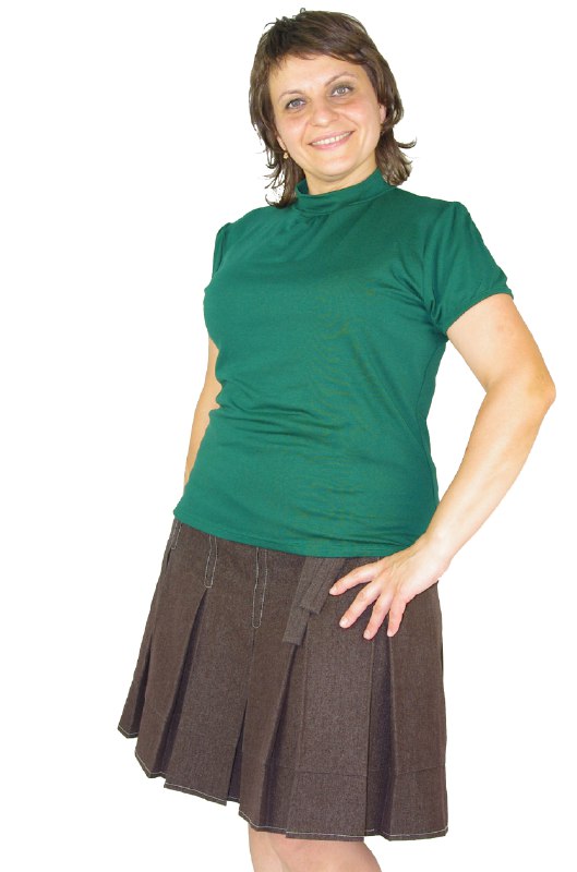 Американка однотонная, короткий рукав (изумруд)