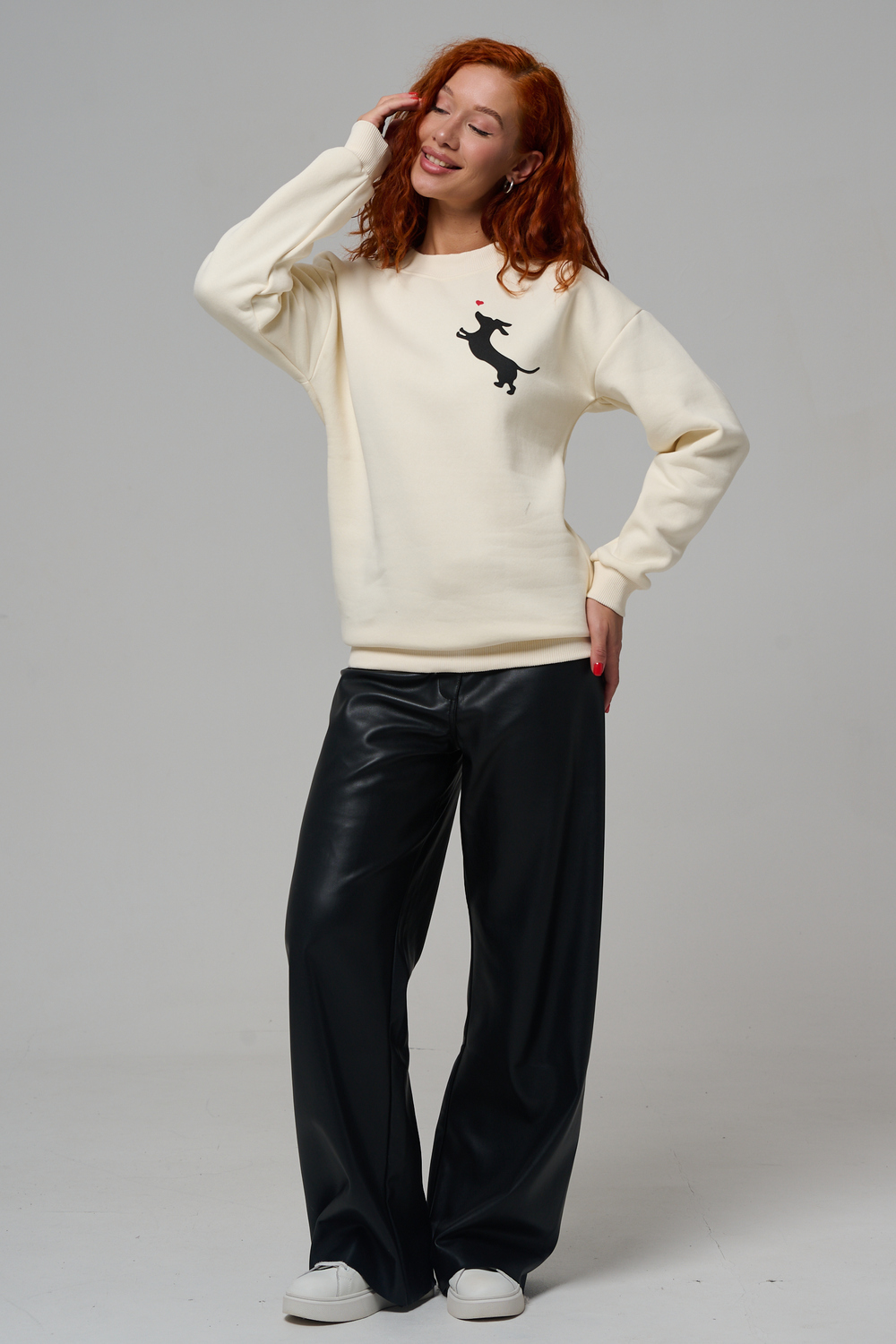 8576 женский свитшот оверсайз