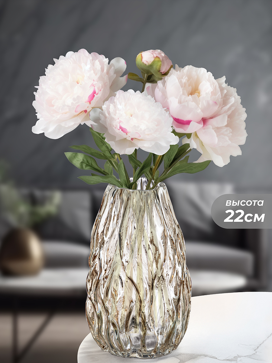 Ваза 1,9 л 14*14*22 см серая, стекло