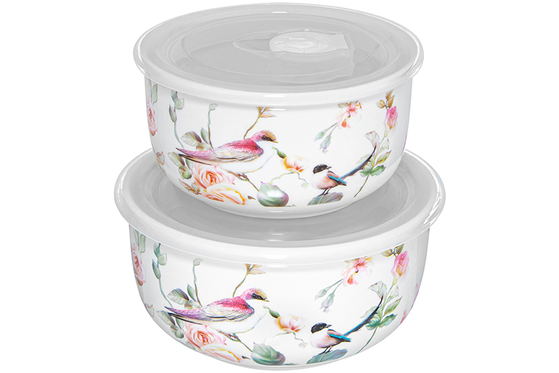 Набор 2 салатников 1 л 16*16*8 см + 500 мл 13,5*13,5*7 см