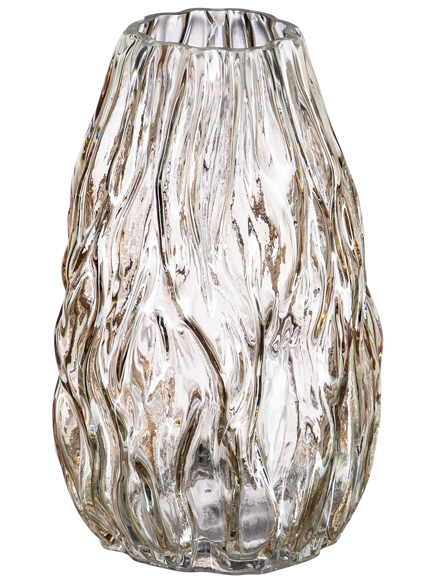 Ваза 1,9 л 14*14*22 см серая, стекло