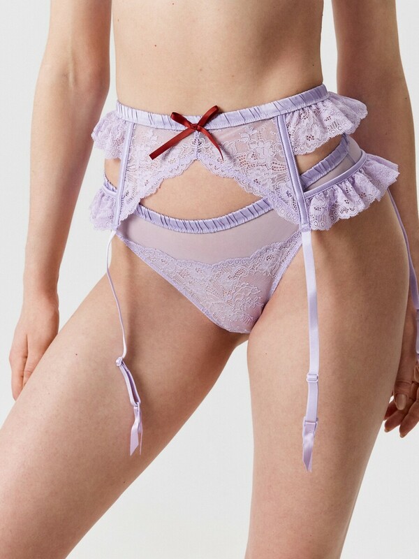 Трусы стринги-бразилиано с поясом для чулок Raya