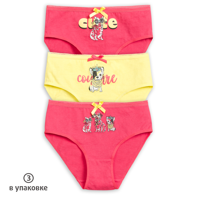 ст. цена243руб.! GULB3210(3) трусы для девочек (3 шт в кор.)
