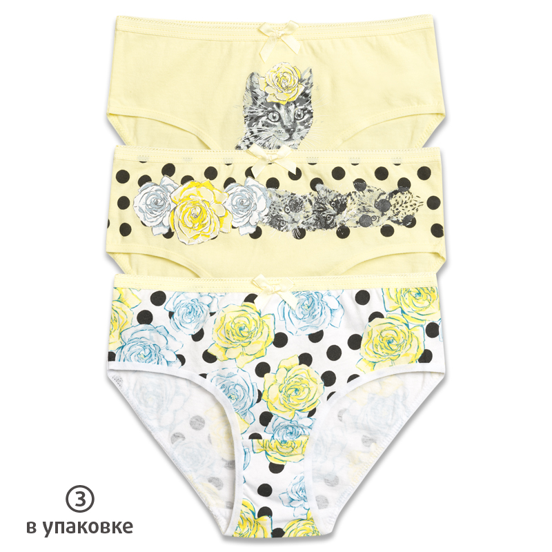 ст. цена216руб.! GULB3209(3) трусы для девочек (3 шт в кор.)